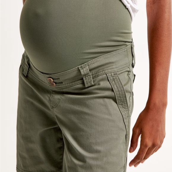 Abercrombie Maternity Relaxed Cargo Pant size 25 S Olive Green - Picture 4 of 5
